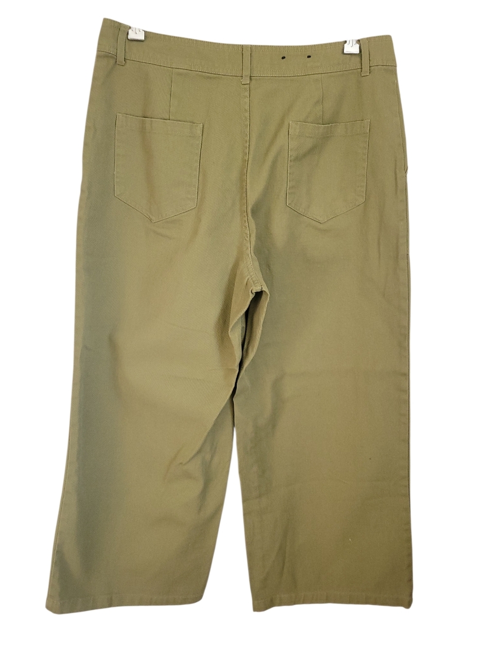 Who What Wear Olive Green Wide Leg Crop Cotton Pants Womens 14 Utility Pockets - Picture 6 of 8